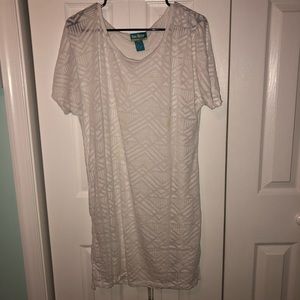 White transparent bathing suit cover